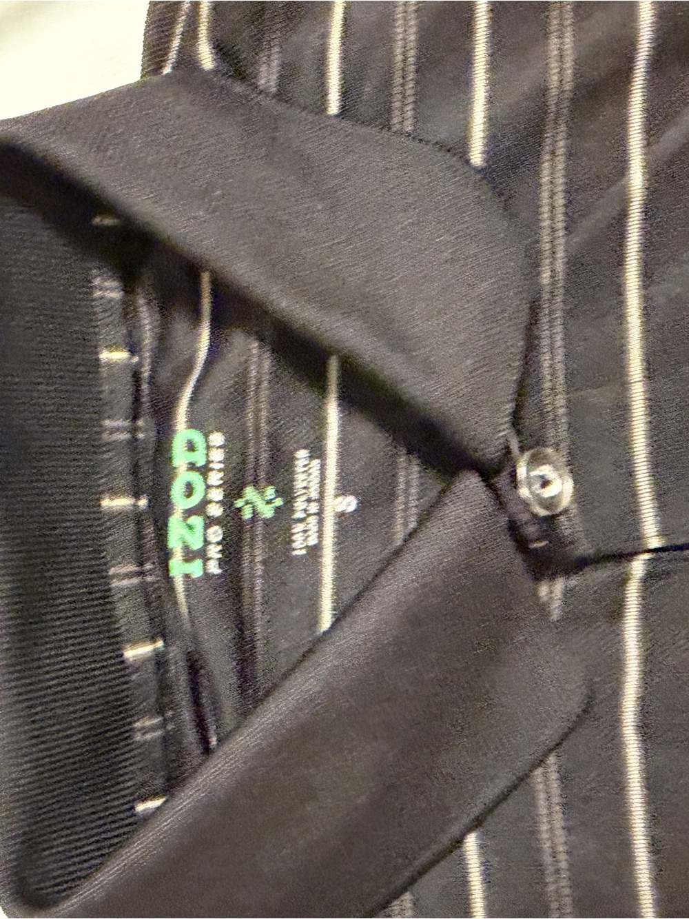 Men's Black Pinstripe Short-Sleeve Golf Polo